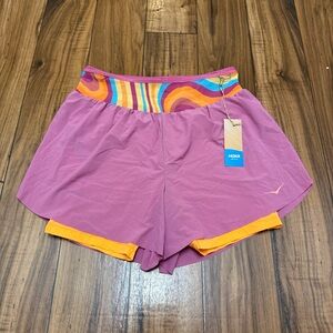 NEW Hoka One One Sky Glide 4" Lined Running Shorts Pink Womens Medium